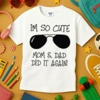 I'm so cute mom & dad did it again Sister Day Kids T-Shirt thumb 3