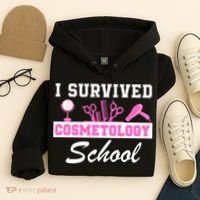 I Survived Cosmetology School Graduation Cosmetology Student Cosmetologist Hoodie thumb 4