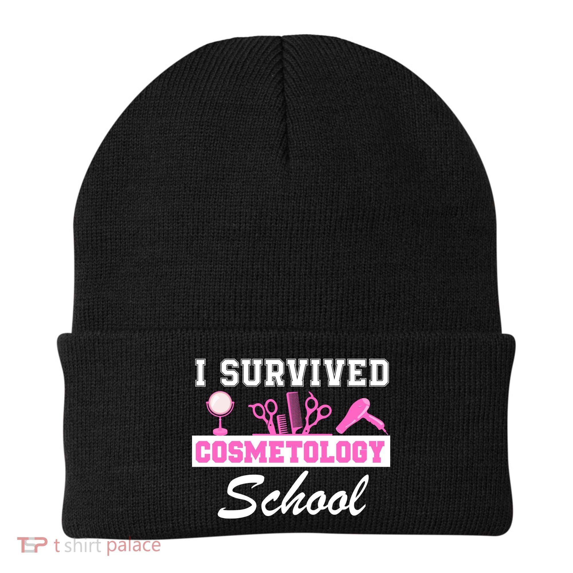 I Survived Cosmetology School Graduation Cosmetology Student Cosmetologist Beanie