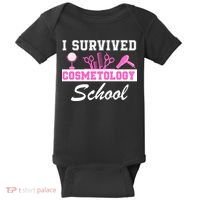 I Survived Cosmetology School Graduation Cosmetology Student Cosmetologist Baby Bodysuit thumb 0
