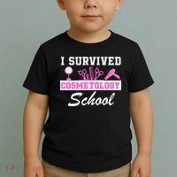 I Survived Cosmetology School Graduation Cosmetology Student Cosmetologist Toddler T-Shirt thumb 2