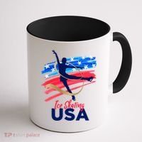 Ice Skating Dance Gift Support The Team Gift Funny Usa Flag Gift Coffee Mug thumb 1