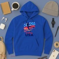 Ice Skating Dance Gift Support The Team Gift Funny Usa Flag Gift Hoodie thumb 3