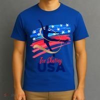Ice Skating Dance Gift Support The Team Gift Funny Usa Flag Gift T-Shirt thumb 3