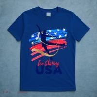Ice Skating Dance Gift Support The Team Gift Funny Usa Flag Gift T-Shirt thumb 5