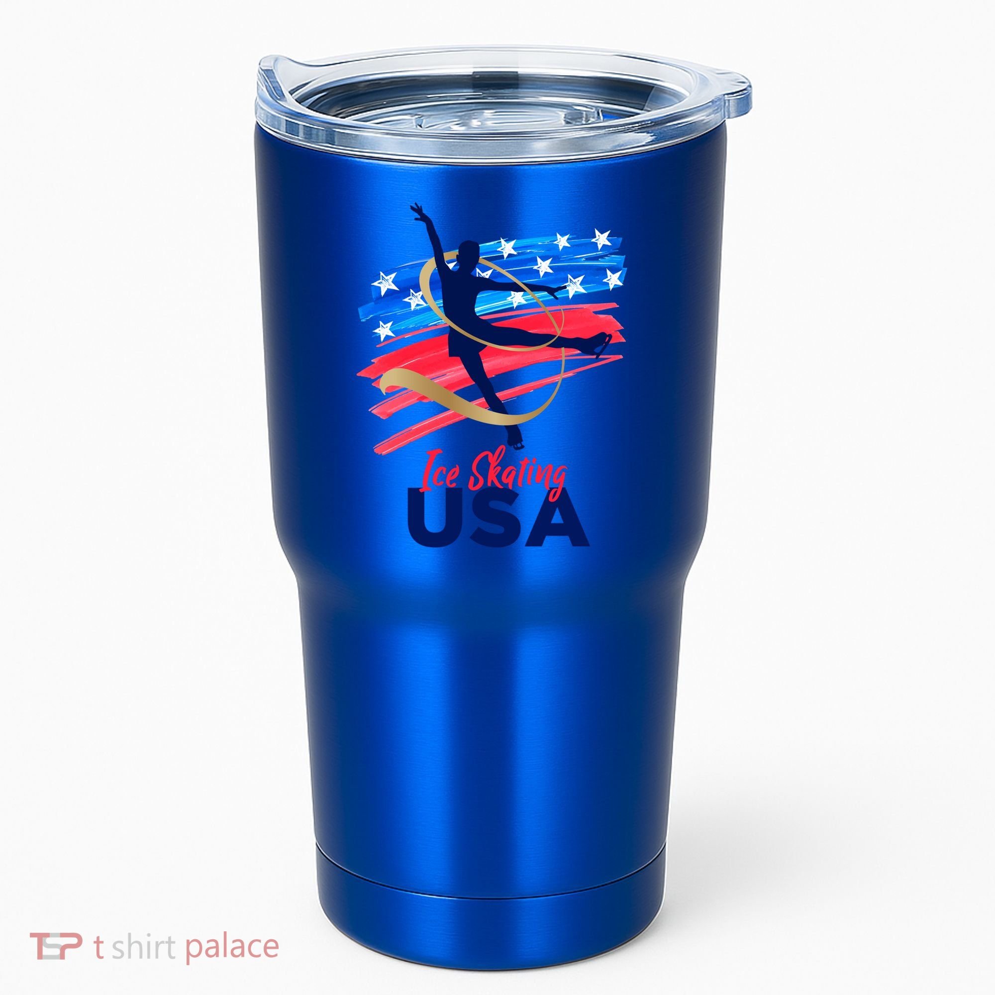 Ice Skating Dance Gift Support The Team Gift Funny Usa Flag Gift Tumbler