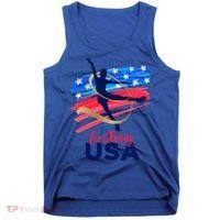 Ice Skating Dance Gift Support The Team Gift Funny Usa Flag Gift Tank Top thumb 0