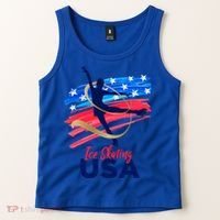 Ice Skating Dance Gift Support The Team Gift Funny Usa Flag Gift Tank Top thumb 2