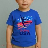 Ice Skating Dance Gift Support The Team Gift Funny Usa Flag Gift Toddler T-Shirt thumb 2