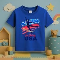 Ice Skating Dance Gift Support The Team Gift Funny Usa Flag Gift Toddler T-Shirt thumb 3