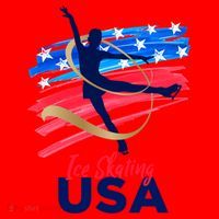 Ice Skating Dance Gift Support The Team Gift Funny Usa Flag Gift Santa Hat thumb 1