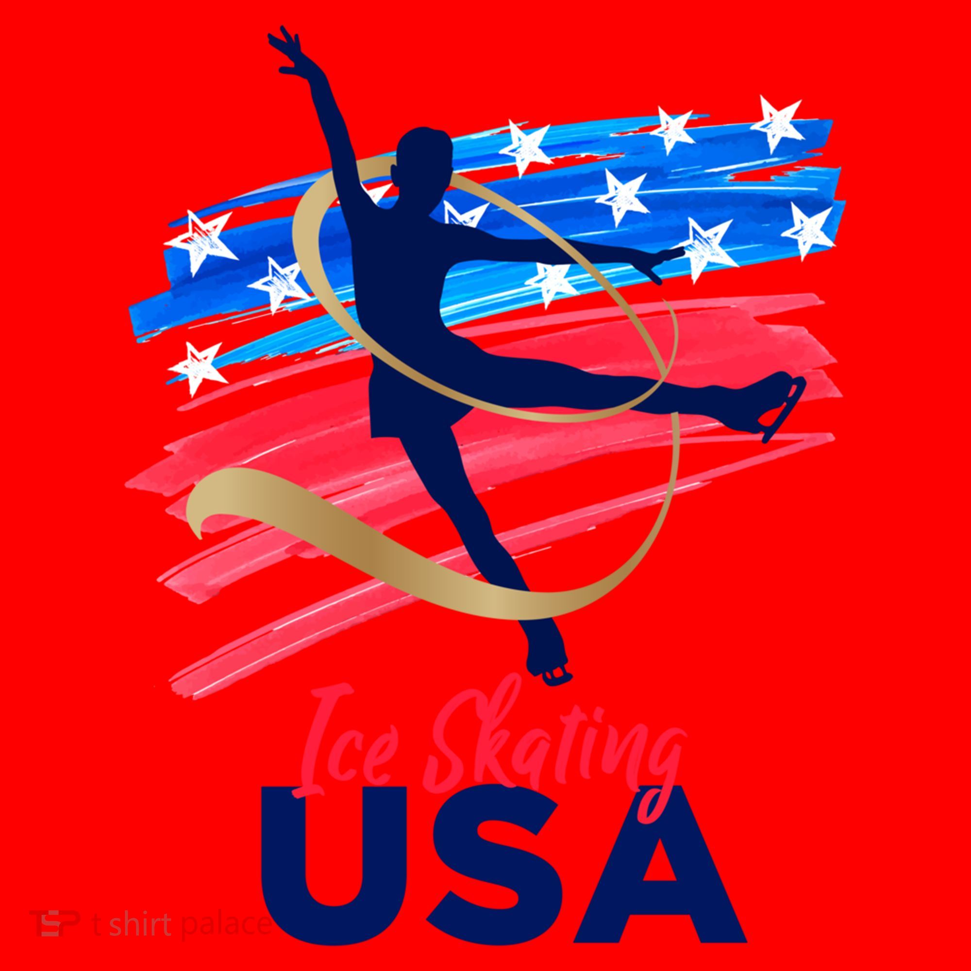 Ice Skating Dance Gift Support The Team Gift Funny Usa Flag Gift Santa Hat