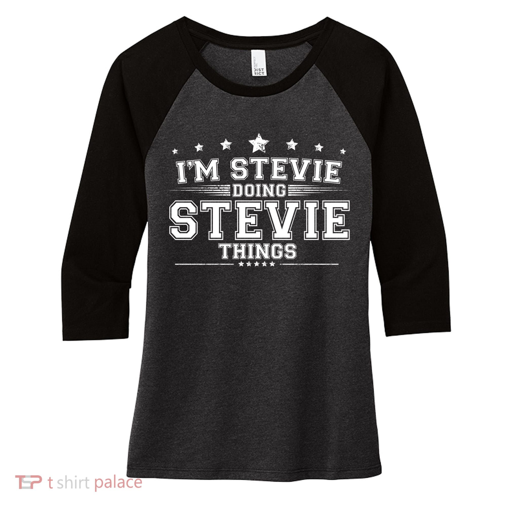 Im Stevie Doing Stevie Things Women's Tri-Blend 3/4-Sleeve Raglan Shirt