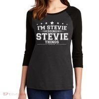 Im Stevie Doing Stevie Things Women's Tri-Blend 3/4-Sleeve Raglan Shirt thumb 2