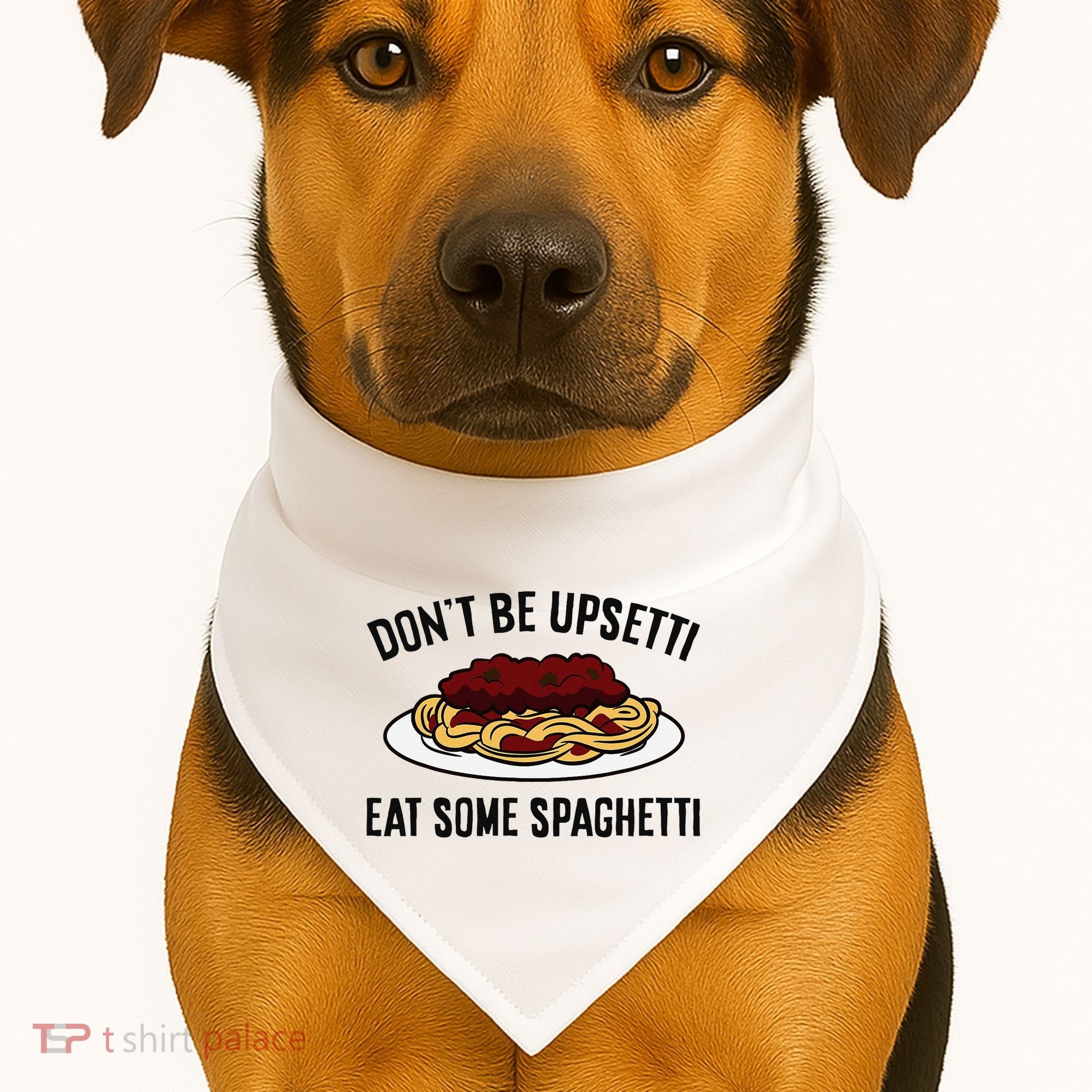 Italian Spaghetti DonT Be Upsetti Eat Some Spaghetti USA-Made Doggie Bandana