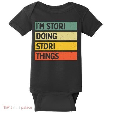 IM Stori Doing Stori Things Funny Personalized Baby Bodysuit