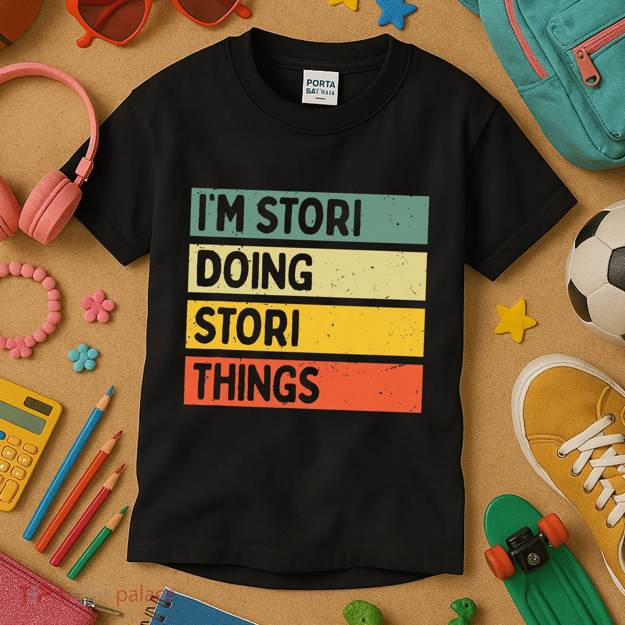 IM Stori Doing Stori Things Funny Personalized Kids T-Shirt