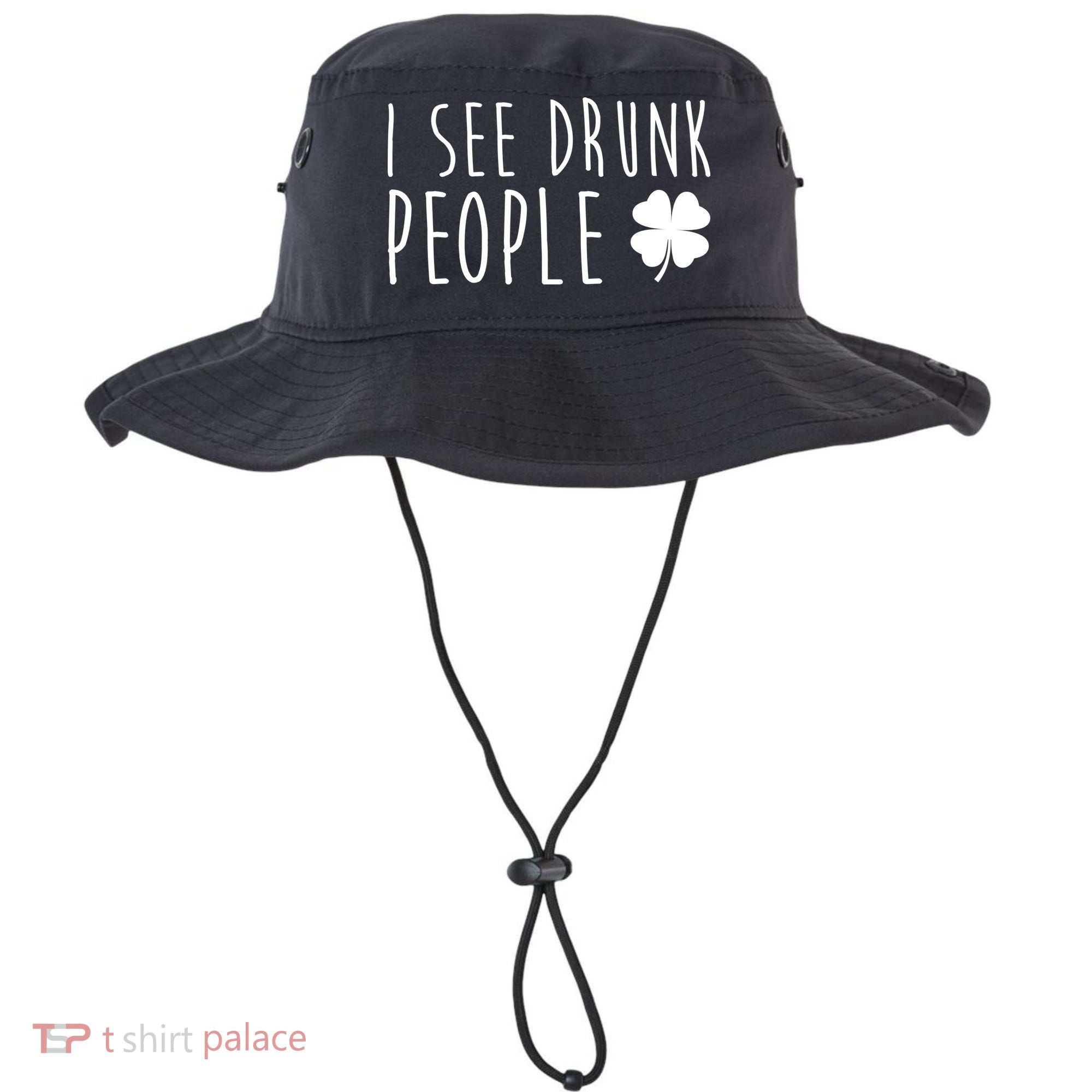I See Drunk People Funny St Patricks Day Bucket Hat