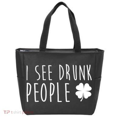 I See Drunk People Funny St Patricks Day Tote Bag