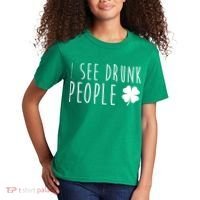 I See Drunk People Funny St Patricks Day Kids T-Shirt thumb 2