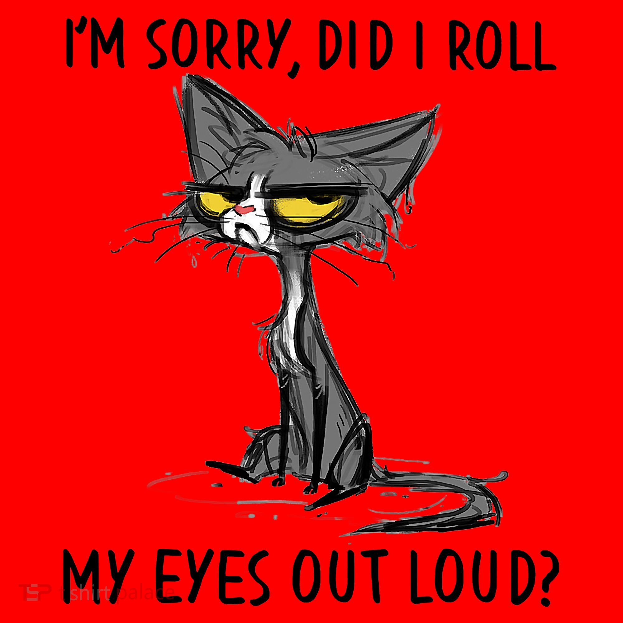 I'm Sorry Did I Roll My Eyes Out Loud Funny Angry Cat Santa Hat