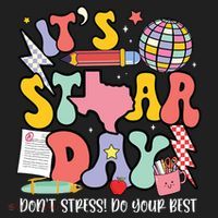 Its Staar Day Dont Stress Do Your Best Test Day Groovy Women's Sweatshirt thumb 2