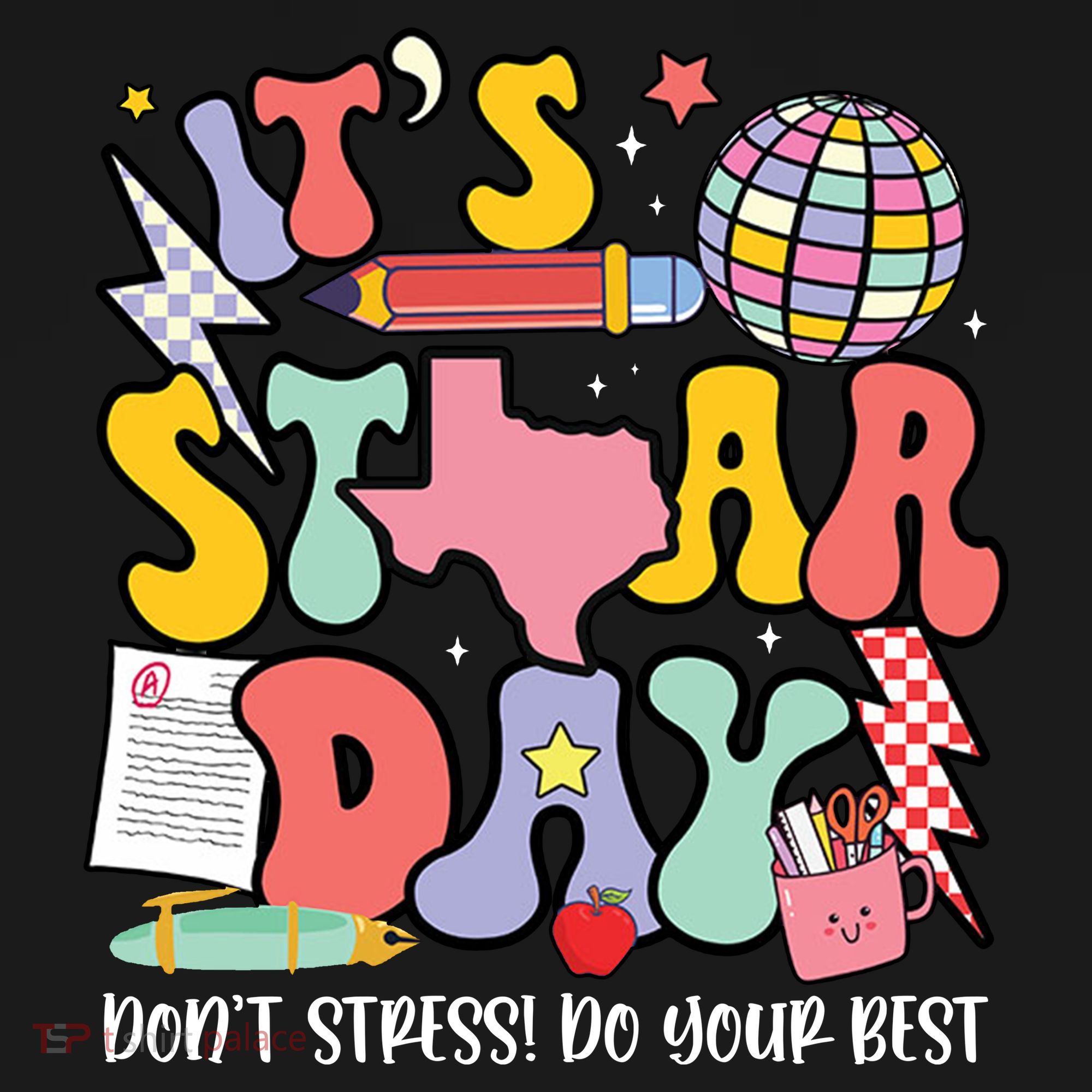 Its Staar Day Dont Stress Do Your Best Test Day Groovy Coaster