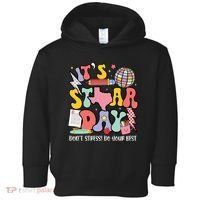 Its Staar Day Dont Stress Do Your Best Test Day Groovy Toddler Hoodie thumb 0