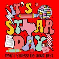 Its Staar Day Dont Stress Do Your Best Test Day Groovy Santa Hat thumb 1