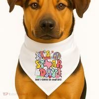 Its Staar Day Dont Stress Do Your Best Test Day Groovy USA-Made Doggie Bandana thumb 1