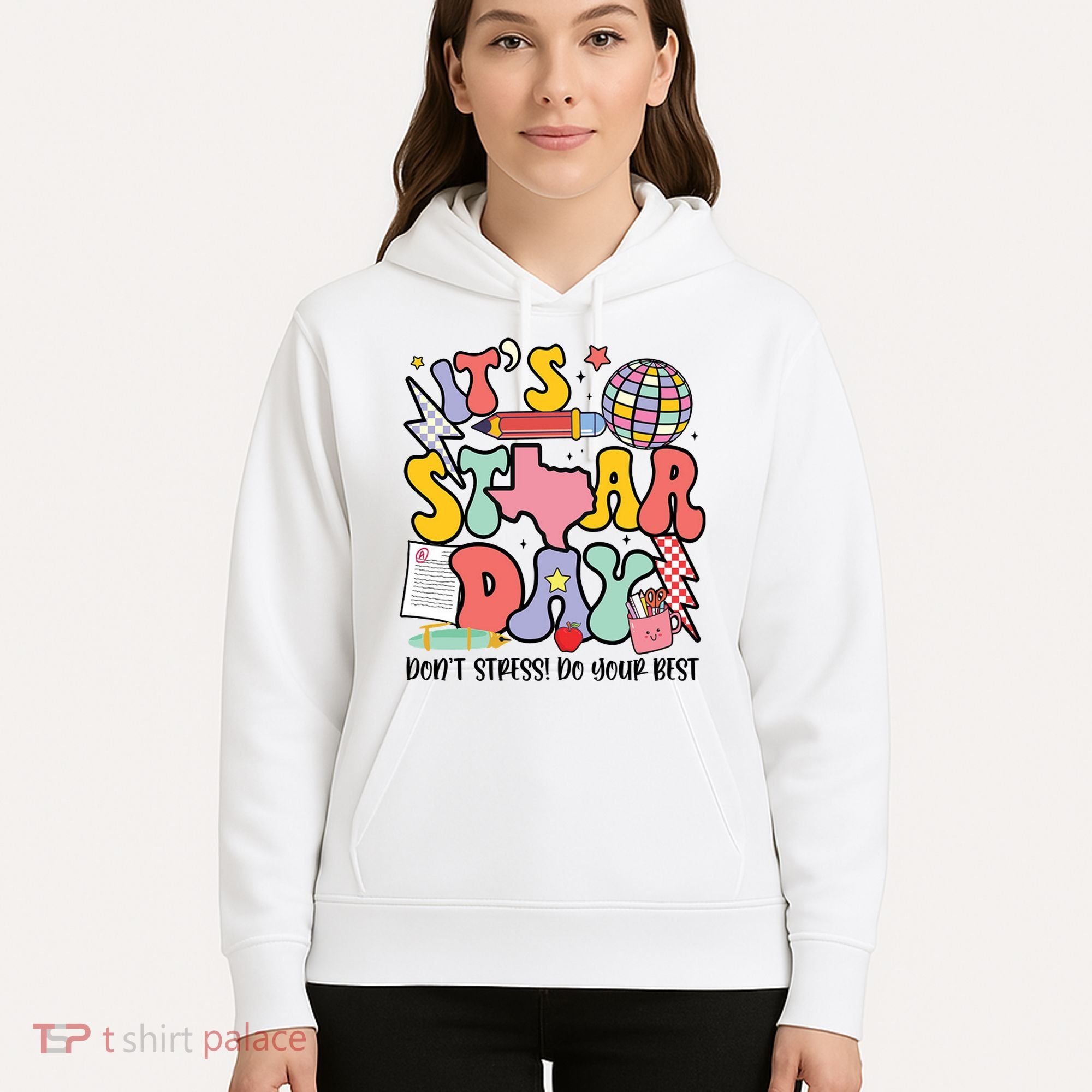 Its Staar Day Dont Stress Do Your Best Test Day Groovy Hoodie
