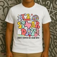 Its Staar Day Dont Stress Do Your Best Test Day Groovy T-Shirt thumb 3