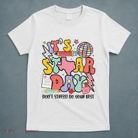 Its Staar Day Dont Stress Do Your Best Test Day Groovy T-Shirt thumb 5