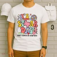 Its Staar Day Dont Stress Do Your Best Test Day Groovy T-Shirt thumb 6