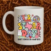 Its Staar Day Dont Stress Do Your Best Test Day Groovy Coffee Mug thumb 2