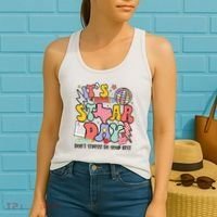 Its Staar Day Dont Stress Do Your Best Test Day Groovy Women's Tank Top thumb 2