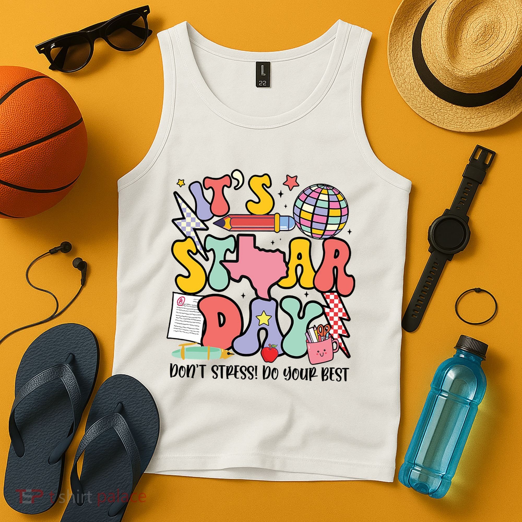 Its Staar Day Dont Stress Do Your Best Test Day Groovy Tank Top