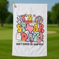 Its Staar Day Dont Stress Do Your Best Test Day Groovy Golf Towel thumb 1