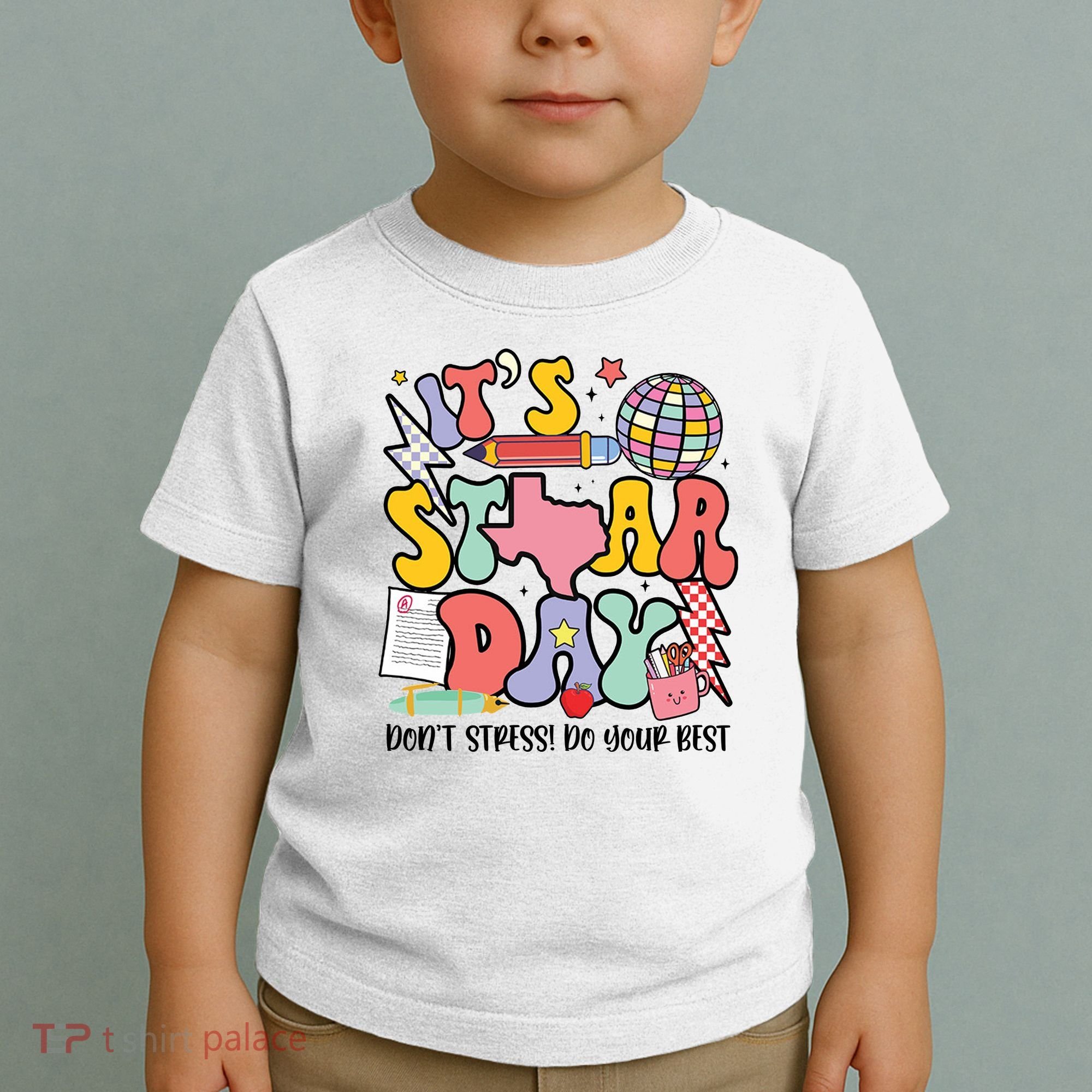 Its Staar Day Dont Stress Do Your Best Test Day Groovy Toddler T-Shirt