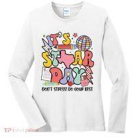 Its Staar Day Dont Stress Do Your Best Test Day Groovy Women's Long Sleeve Shirt thumb 0