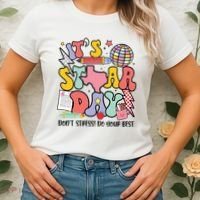 Its Staar Day Dont Stress Do Your Best Test Day Groovy Women's T-Shirt thumb 2