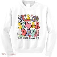 Its Staar Day Dont Stress Do Your Best Test Day Groovy Kids Sweatshirt thumb 0
