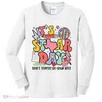 Its Staar Day Dont Stress Do Your Best Test Day Groovy Kids Long Sleeve Shirt thumb 0
