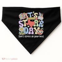 It's Staar Day Don't Stress Do Your Best Test Day Teacher USA-Made Doggie Bandana thumb 0