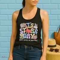 It's Staar Day Don't Stress Do Your Best Test Day Teacher Women's Tank Top thumb 2