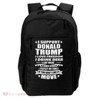 I Support Donald Trump I Love Freedom I Drink Beer Backpack thumb 0