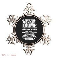 I Support Donald Trump I Love Freedom I Drink Beer Ornament thumb 0