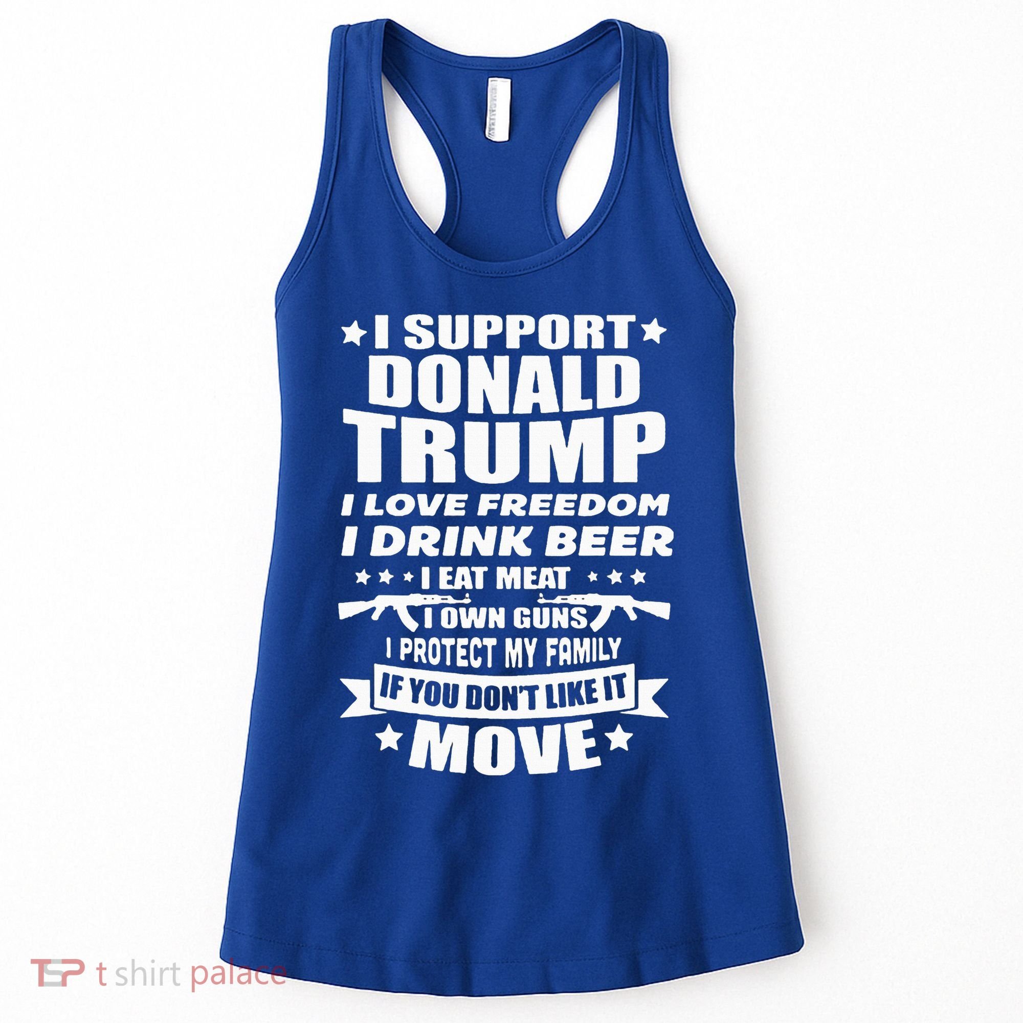 I Support Donald Trump I Love Freedom I Drink Beer Women's Tank Top