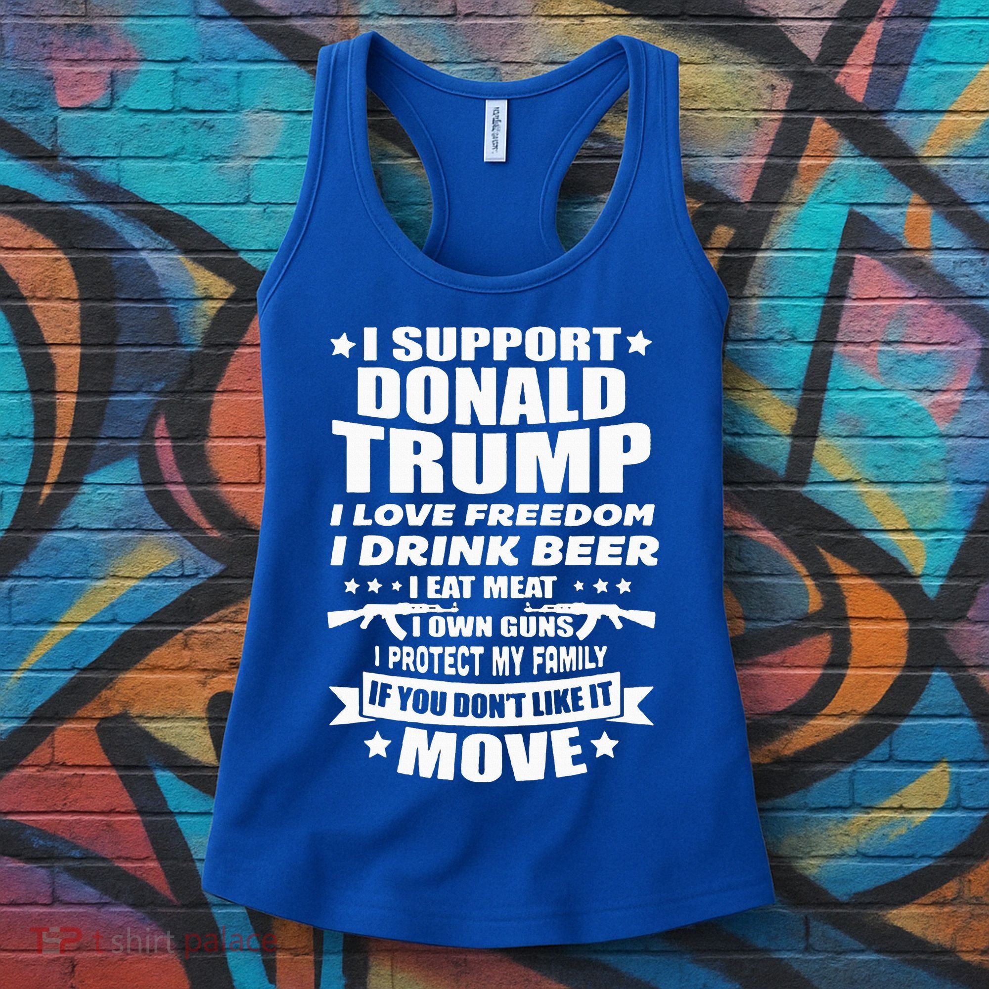 I Support Donald Trump I Love Freedom I Drink Beer Women's Tank Top