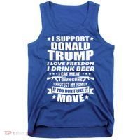 I Support Donald Trump I Love Freedom I Drink Beer Tank Top thumb 0